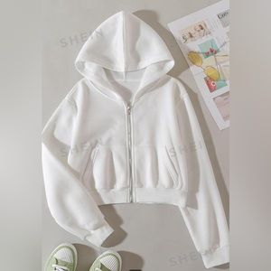 Shein cropped white sweatshirt